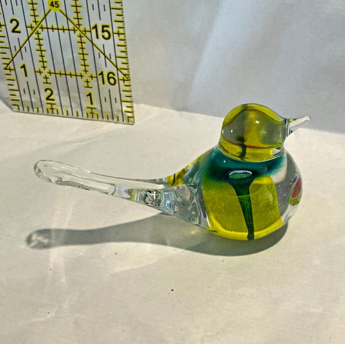 Svaja hand blown glass bird - glass,
