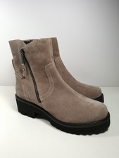 Moda In Pelle Zipster Stone Suede Ankle Boots Size UK 5 EU 38 BNWT