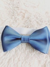 Dusty Blue Steel Blue pre-tied  Bow Tie For Baby Toddler Young Boy kids children