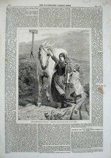 Original Old Antique Print