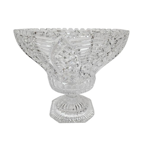 Lead crystal pedestal vase - crystal,