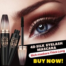 4D Spectacular Volume Silk Fibre Mascara Thick Long Lashes Extension Waterproof.