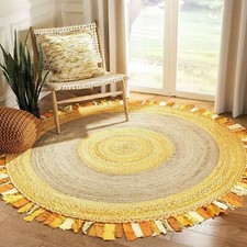 Rug Round Jute & Cotton 100%
