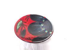 Poole Pottery Small red Pin Dish Delphis Diameter 12cm