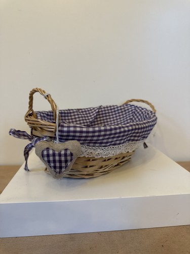 Small wicker basket purple - small,