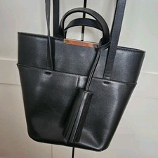Zara faux leather bucket bag with short handles and longer strap
