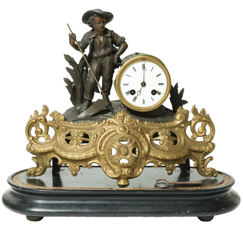 Antique french brass mantel - antique,