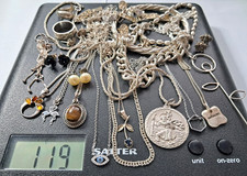 Sterling Silver Ladies Jewellery JOB LOT Including-NECKLACES & BRACELETS.119Gram