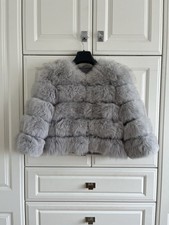 Ladies Grey Real Fox Fur