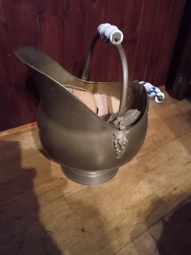 Vintage copper log coal - copper,