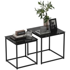 HOMCOM Nest of 2 Side Tables