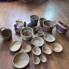 25 beautiful Vintage Farmhouse Chic Boho Basket  Art wicker hamper gift basket