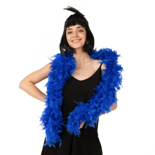 Blue feather boa 1920s - blue,