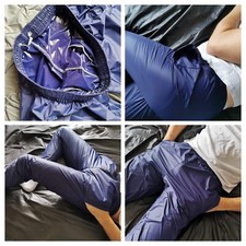 "SHINY ON THE INSIDE" TRACKIES IN GLOSSY ULTRA-THIN PU-COATED NYLON (XS > 2XL)