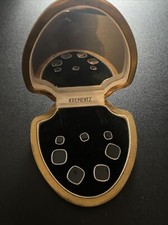 Art Deco Krementz Platinum & Gold Filled Inlay Rim Cufflink Set Black Enamelling