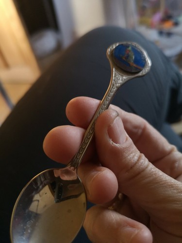 Silver plate souvenir spoon - plate,
