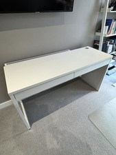 IKEA MICKE White Desk 142cm – Model 14729 – 2 Drawers & Cable Hole