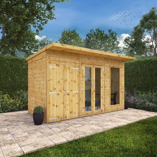 Pent summerhouse with side - with,