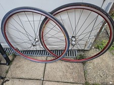 700C ROAD WHEELSET MAVIC CXP22 ANODIZED RED RIMS GOLD NIPPLES ULTEGRA HUBS CX 