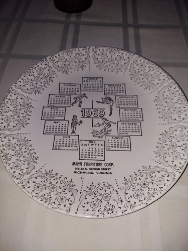 1969 calendar plate mann - plate,,