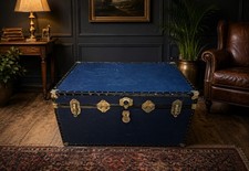 Massive antique blue steamer - antique,