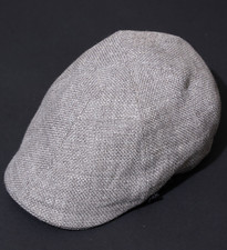 STETSON Flat Driver Cap Hat MEDIUM Mens Duckbill Linen Summer UV Celebrity 57 M