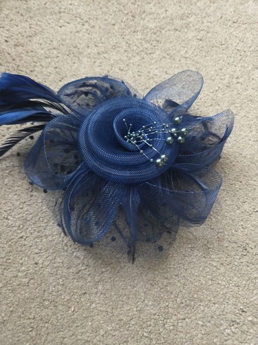 Navy blue fascinator hat - navy,