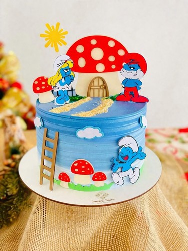 Smurfs cake topper set - smurfs,
