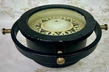 Vintage Boat Compass, Gimballed, Maritime, Nautical, Navigation, Henry Browne