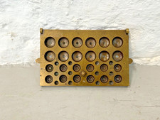 Vintage Solid Brass Gauge Plate / Engineering Die Tool – Machinist / Steampunk