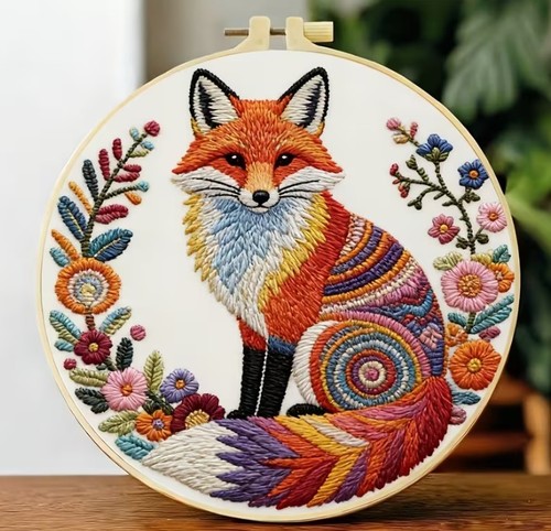 Fantastic fox embroidery kit - fantastic,