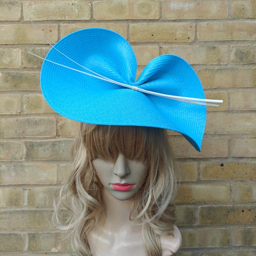 Sky blue cream fascinator - sky,