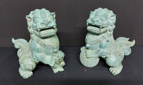 Pair hand forged - forged, bronze