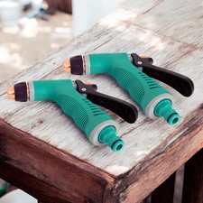 2 x Garden Spray Guns Adjustable Twist Nozzle Locking Trigger Hose Pipe Watering