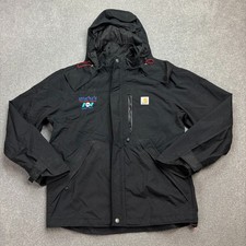 Carhartt Jacket Adult Small Black Storm Defender J162 Lined Work Hood Mens*