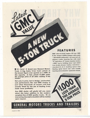 1934 gmc truck intro - truck, ad: