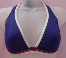 Triumph M2M CTO 07 Non Wired Unpadded Halter Neck Bikini Top Blue Solid 34D