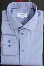 Eton Contemporary Fit Shirt 17"/43 Purple Micro Weave Luxury Cotton XL