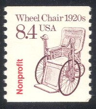 USA 1985 Transport/Wheel Chair/Disabled/Health/"Nonprofit" o/p  1v coil (n29315)