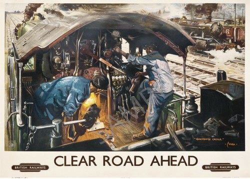 Vintage railway poster clear - vintage,