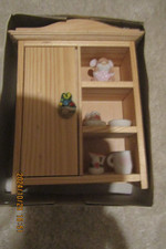 Dolls house wardrobe pine with extra detail handmade