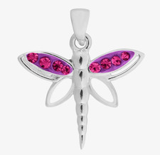 Dragonfly necklace amethyst - dragonfly,
