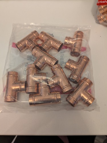 22mm copper equal - copper, tees