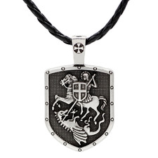 St George & the Dragon Pendant Necklace – Medieval Knight & Patron Saint Design
