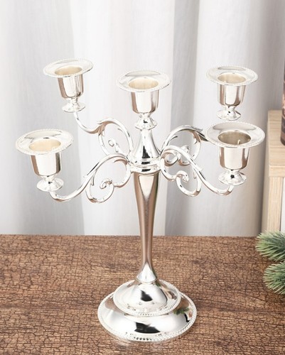 Silver plated candelabra - silver, 5