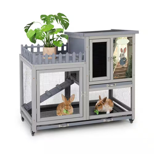 Wooden rabbit hutch - hutch, bunny