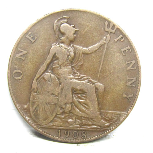 Old penny 1908 - penny,