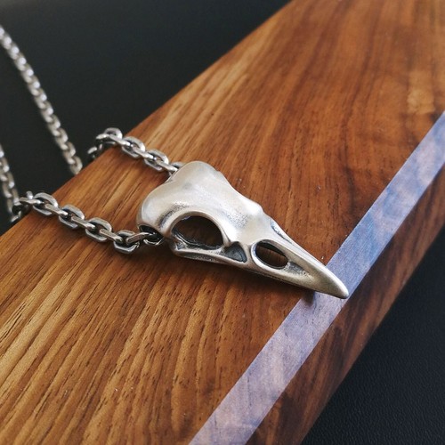 925 sterling silver raven - silver, crow