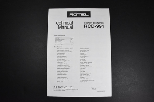 Rotel rcd 991 compact disc - rcd-991,