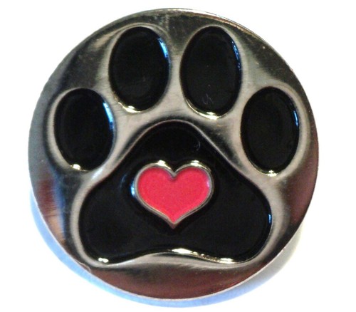 Dog paw print - enamel, badge